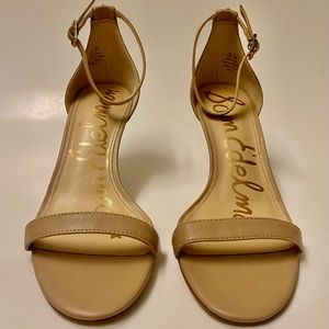 Sam Edelman Patti Classic Nude Ankle Strap Sandel Heels 6 1/2 WIDE D7035LF256